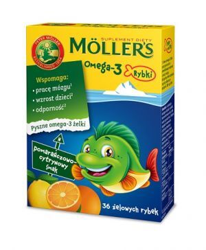 MOLLERS OMEGA-3 Rybki x 36 żelków pomarańczowe