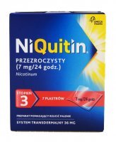 NIQUITIN PLASTRY 7 mg/24h x 7 przezroczyst